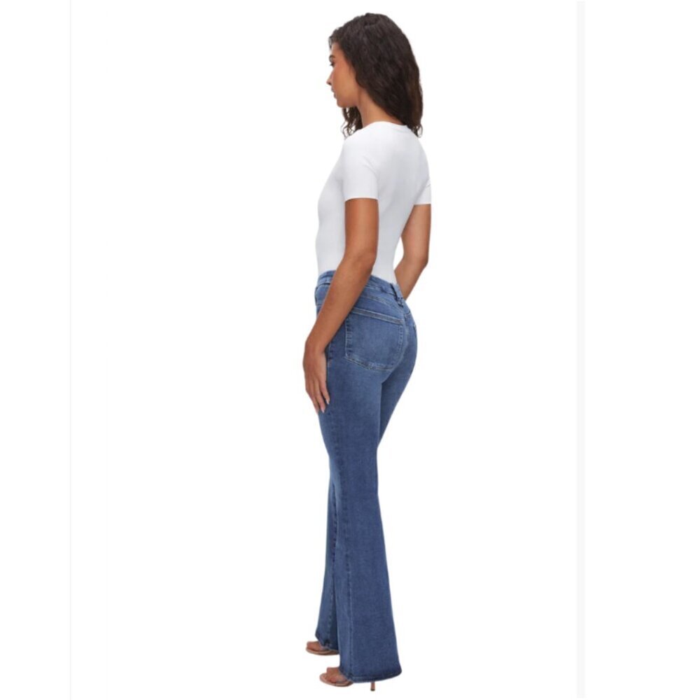 Good American Jeans Womens Size S Power Stretch Pull-On Flare High Rise Comfort - Picture 3 of 16